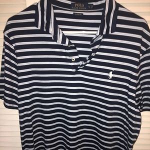 Ralph Lauren Striped Polo Shirt Light blue/Navy L